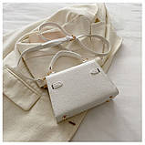 Жіноча сумка 8088 крос-боді на ремінці біла, фото 9