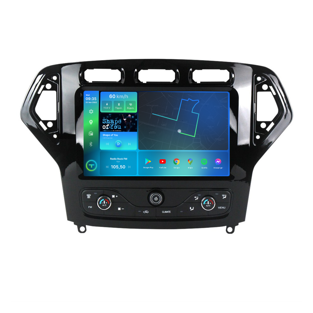 Штатна магнітола Torssen Ford Mondeo A/C climate 07-11 black F96128 4G Carplay DSP