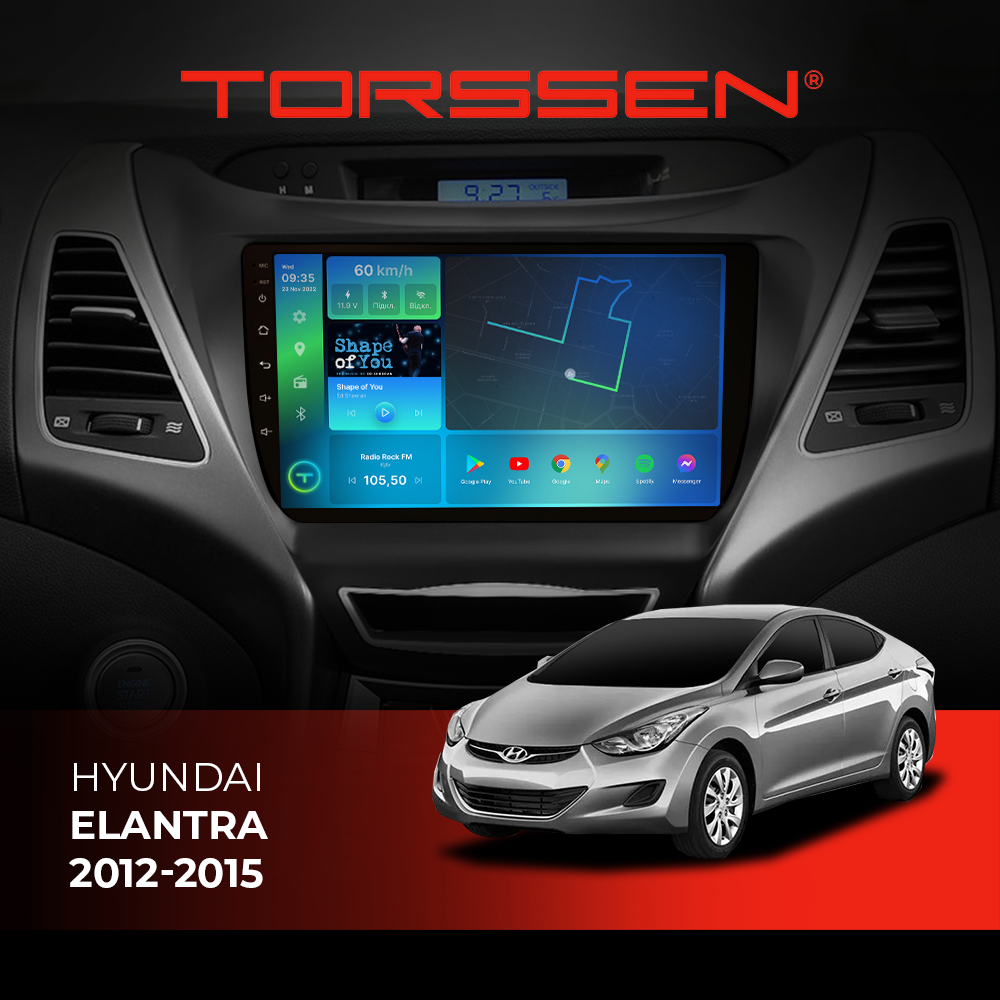 Штатна магнітола Torssen Hyundai Elantra 2012-2015 F98256 4G Carplay