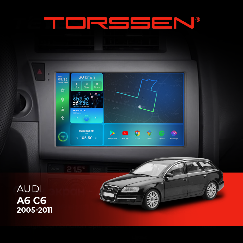 Штатна магнітола Torssen Audi A6 C6 2005-2011 F98256 4G Carplay DSP
