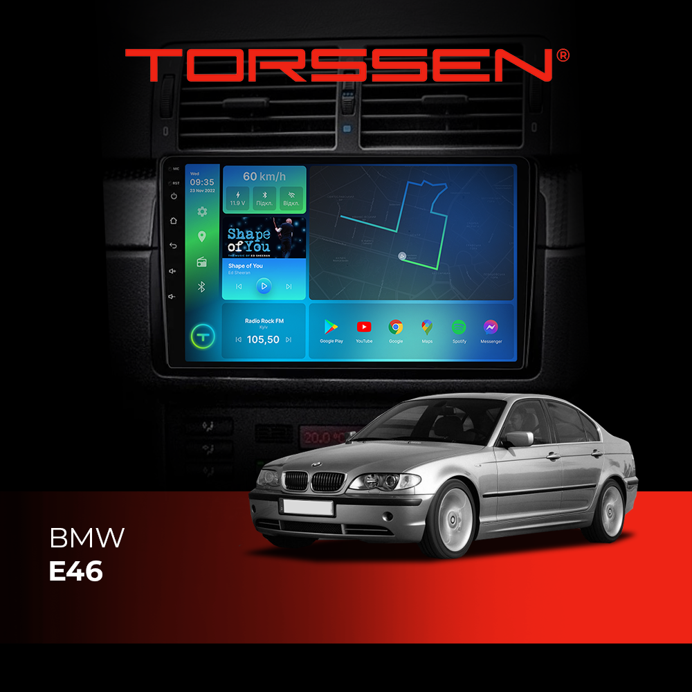 Штатна магнітола Torssen BMW e46 F96128 4G Carplay