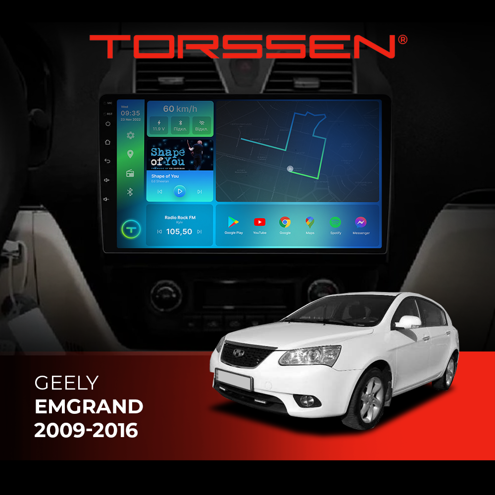 Штатна магнітола Torssen Geely Emgrand 09-16 F96128 4G Carplay DSP