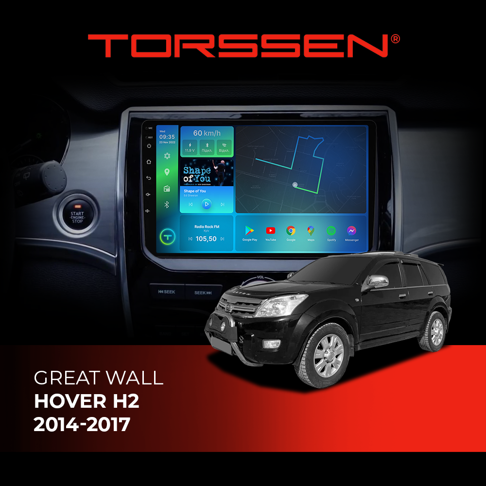 Штатна магнітола Torssen Great Wall Hover H2 2014-2017 F96128 4G Carplay DSP