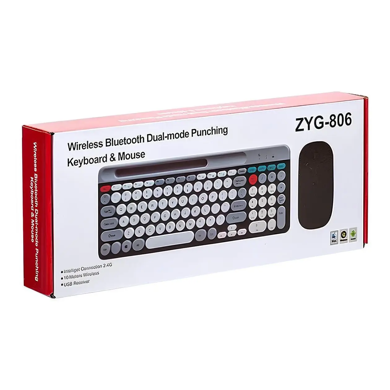 Бездротовий Bluetooth комплект клавіатура та миша акумуляторні ZYG-806/ 9211 DUAL Mode 2.4GHz (10)