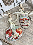 Великодня ретро підвіска "Фруктова казка", декор на Пасху, Великодня прикраса, ручна робота h-15 см, фото 2