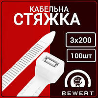 Стяжка нейлоновая 3х200 мм (100 шт)