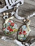 Великодня ретро підвіска "Квіткова казка", декор на Пасху, Великодня прикраса, ручна робота h-15 см, фото 8