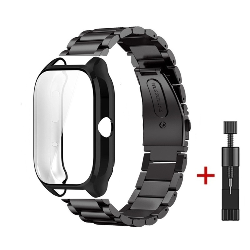 Комплект для годинника Amazfit GTS4 чорний (чохол + ремінець Rolex design 20 мм)