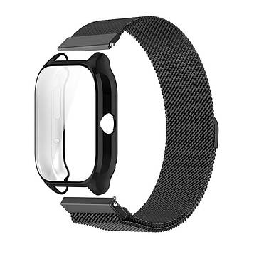 Комплект для годинника Amazfit GTS4 чорний (чохол + металевий ремінець 20 мм)