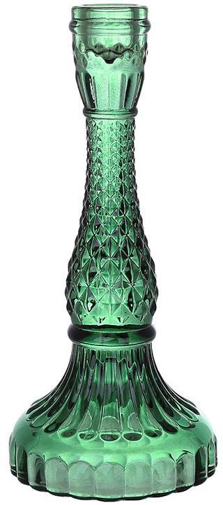 Подсвечник стеклянный "Crystal Glass" 22см, зеленый