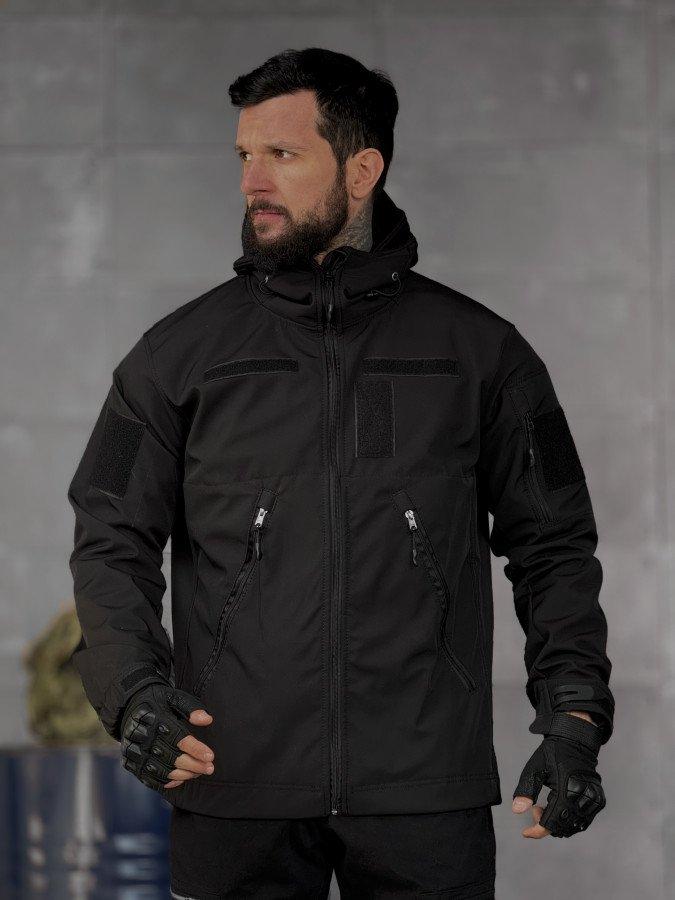 Куртка Тактична Чорна Демісезонна Softshell Lion Black ВТ5053 ТМ, фото 1