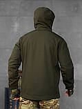 Куртка Тактична Softshell Lion – Водовідштовхувальна, Липучки Під Шеврони Олива ВТ5051 ТМ, фото 3