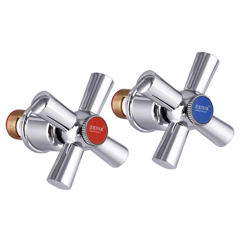 Ручки з кран буксами (пара) Zerix Handles SET-A722 (кераміка) (ZX2952)