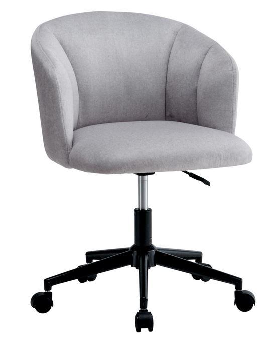 Крісло офісне Sidora пластик, тканина велюр світло-сірий (Intarsio ТМ)