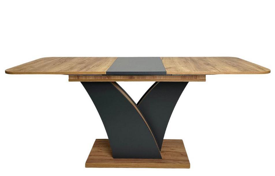 Стіл обідній Dakar D/A каркас ДСП Дуб крафт золотий/Антрацит 140-180х80 см (IntarsioTM)