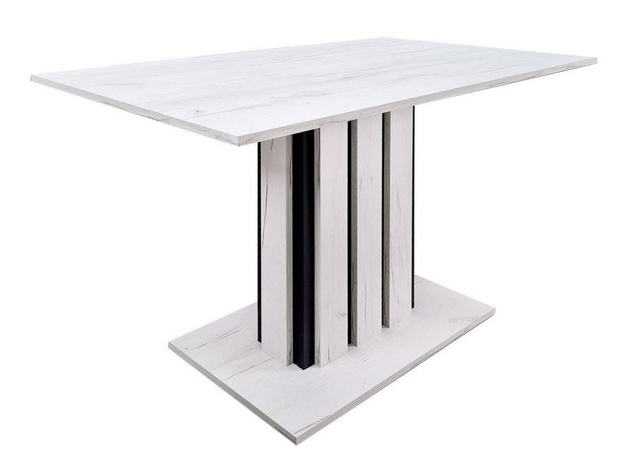 Стіл обідній Starline D/С каркас ДСП Дуб крафт білий/Чорний 110х68х76,6 см (IntarsioTM)