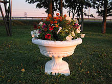 Вазон садовий для квітів «Чаша на ніжці» бетонний, фото 2