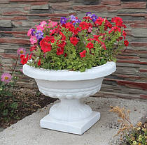 Вазон садовий для квітів «Чаша на ніжці» бетонний, фото 3