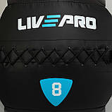 М'яч набивний медичний для кросфіту WALL BALL LiveUp (вага 8 кг) LP8100-8, фото 5