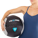 М'яч набивний медичний для кросфіту WALL BALL LiveUp (вага 8 кг) LP8100-8, фото 2