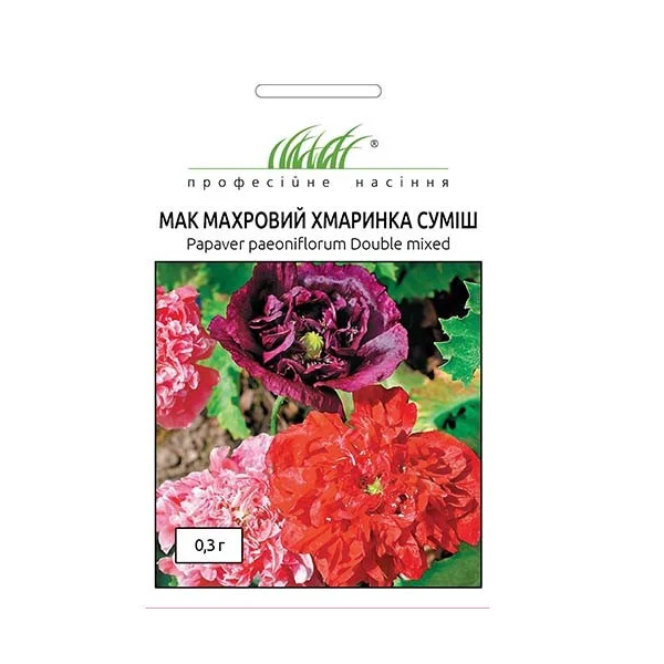 Насіння квіти Мак махровий хмаринка суміш 0.3 г