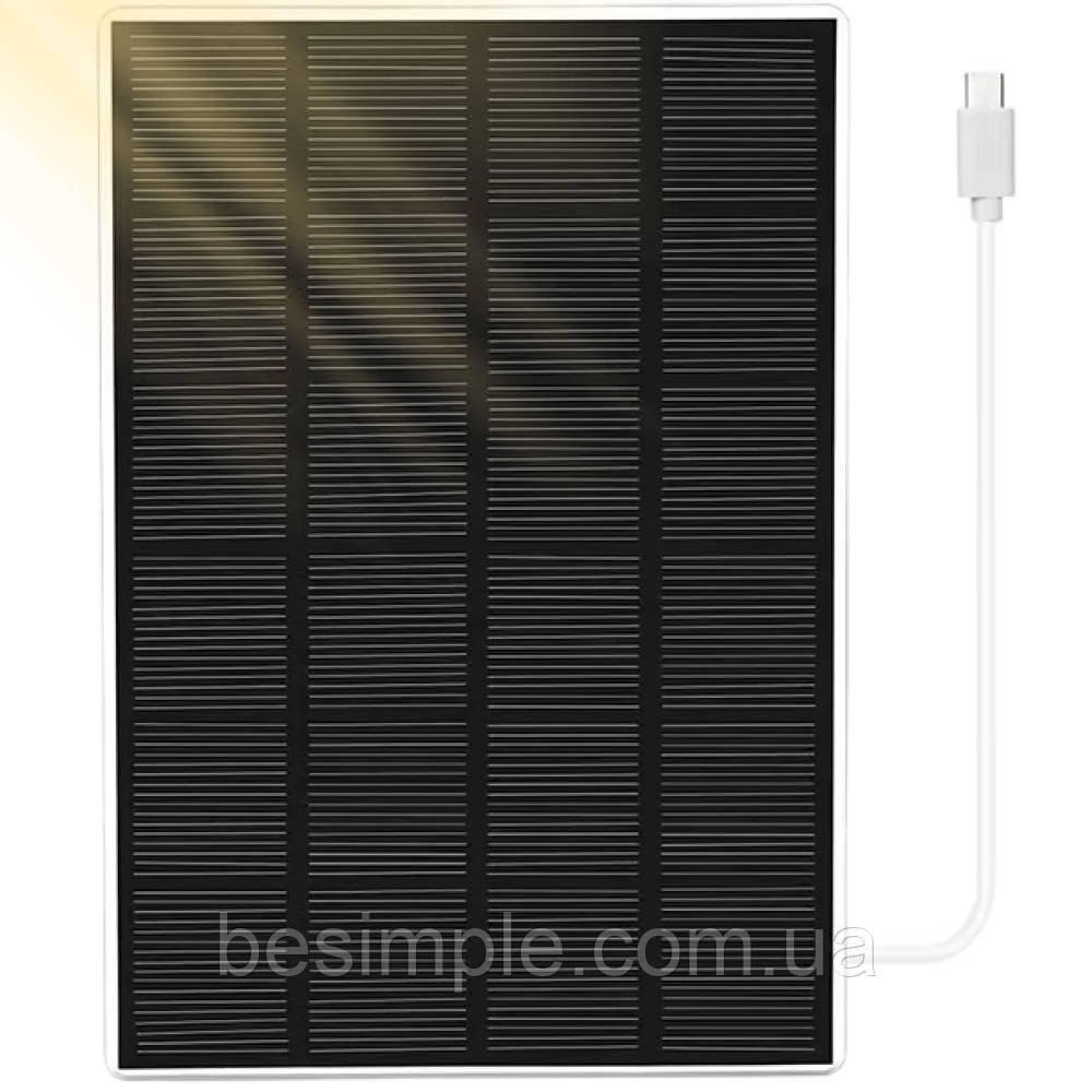Портативна сонячна панель 3W, з USB, 172х120мм, HA-50 / Сонячна батарея для заряджання / Сонячна зарядка, фото 1