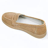 Жіночі замшеві лофери світло коричневого кольору AllShoes Q1-006-011 розмір 36, фото 6