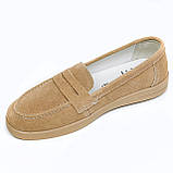 Жіночі замшеві лофери світло коричневого кольору AllShoes Q1-006-011 розмір 36, фото 9