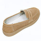 Жіночі замшеві лофери світло коричневого кольору AllShoes Q1-006-011 розмір 36, фото 8