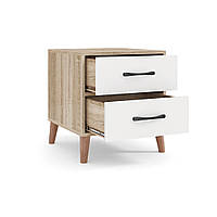 Сучасна приліжкова тумба 45 см шухлядами на ніжках у спальню в скандинавському стилі Фокс Київський Стандарт