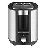 Тостер на 2 скибочки хліба з регулятором RAF R 507 Сталевий, фото 3