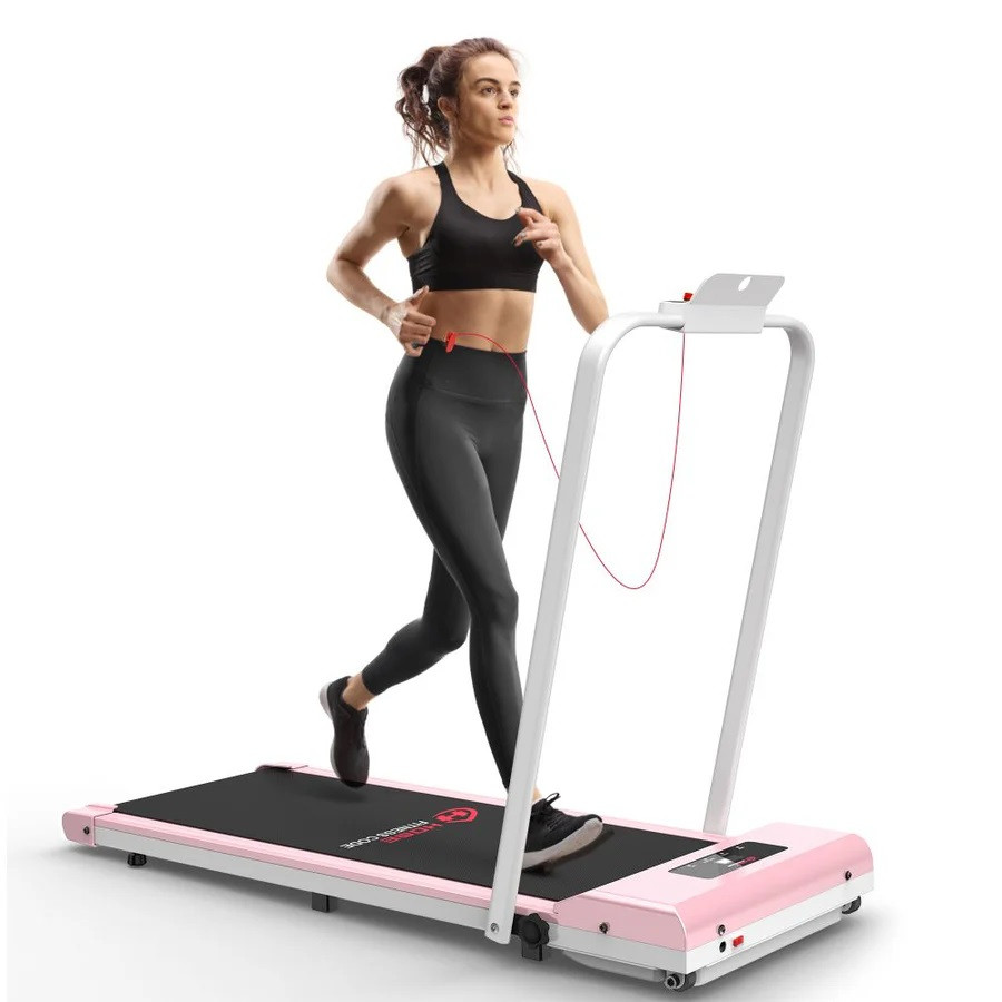 Уцінка Бігова доріжка складна з дугою Treadmill C1 Рожева до 6 км/год, до 120 кг
