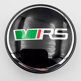 Ковпачки (заглушки) на  литі диски SKODA VRS (Шкода) 60 мм Напис VRS Чорні - Хром обідок