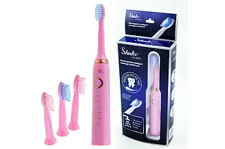 Електрична зубна щітка SHUKE SK-601 (рожева) Сучасна зубна щітка з 4 насадками та 5 режимами роботи YU227