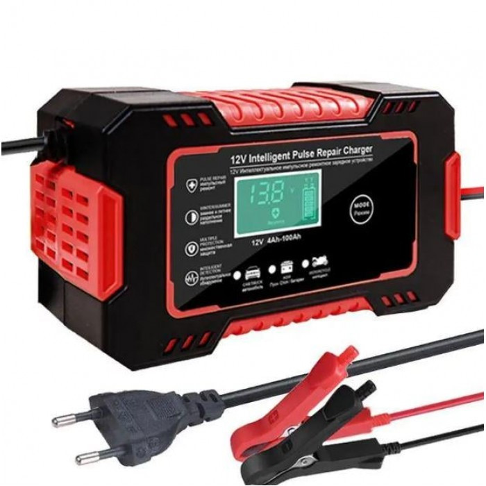 Імпульсний зарядний пристрій для акумуляторів 12 V 6 А Інтелектуальне заряджання авто, мото, скутерів iC227