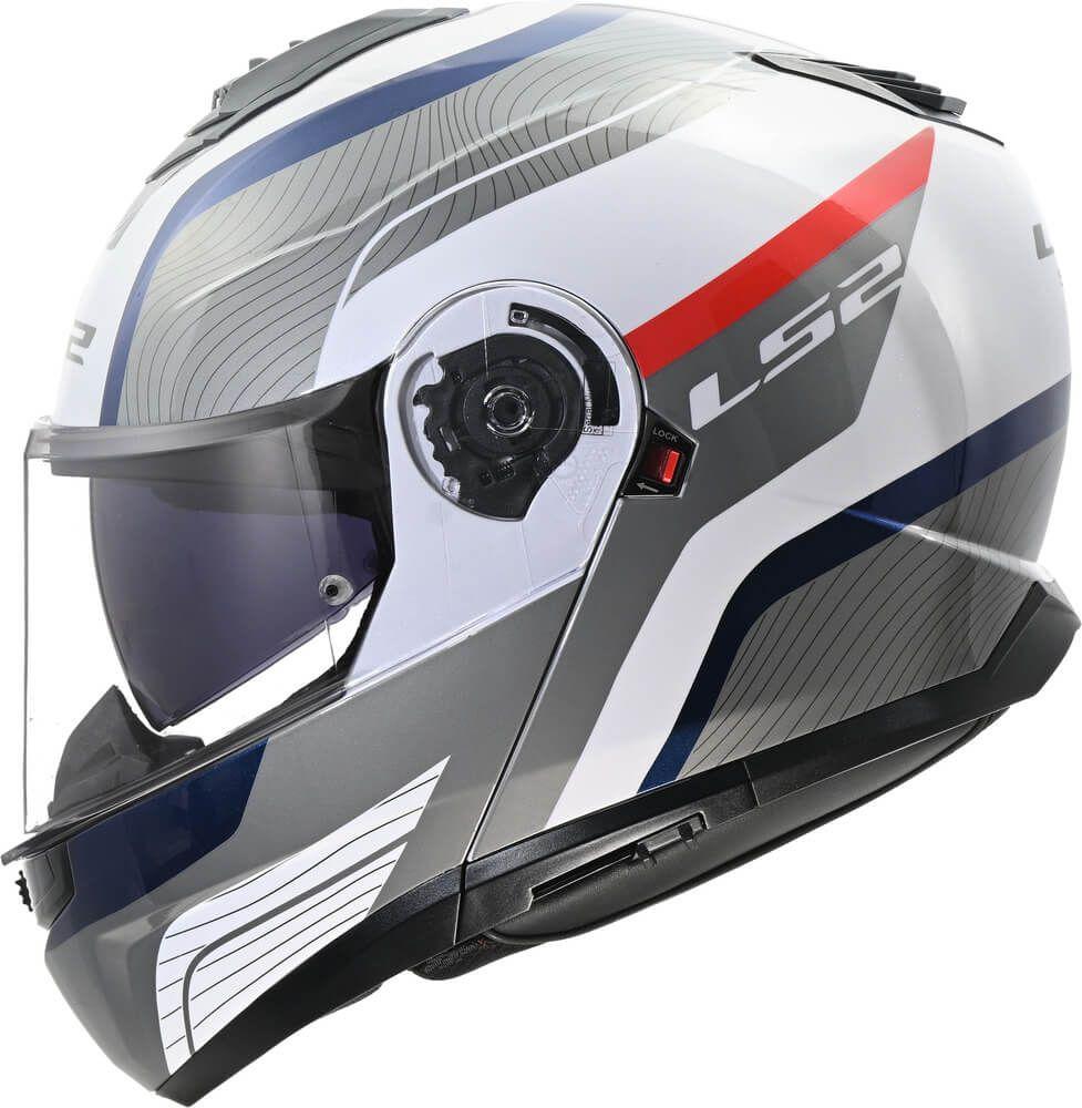 Мотошолом LS2 FF908 Strobe II Monza White Blue Red, фото 1