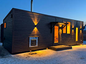 Баня Лофт 9 метрів. З панорамним вікном