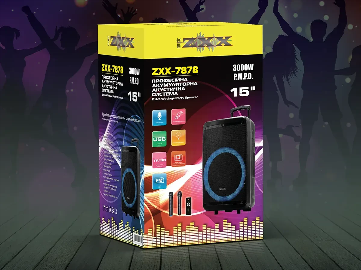 ＢＤショット Акустическая переносная колонка ZXX-7878 90Вт 15