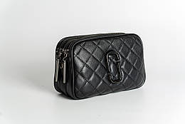 Шкіряна мала сумка жіноча, чорна