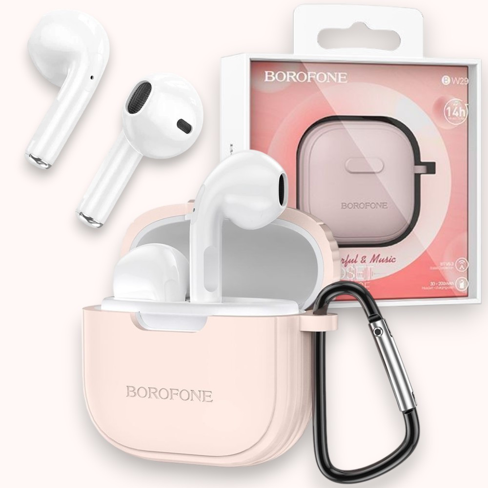 Бездротові навушники AirPods Borofone BW29 Taro Purple блютуз навушники для айфона гарнітура, рожеві