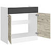 Кухонний модуль під мийку Еверест Еко 800 дуб крафт білий/графіт/білий 80х46х82 см (DTM-071020), фото 2