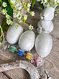 Набір заготовок  пінопластових яєць для рукоділля, h 8 см, 3 шт\уп, фото 2