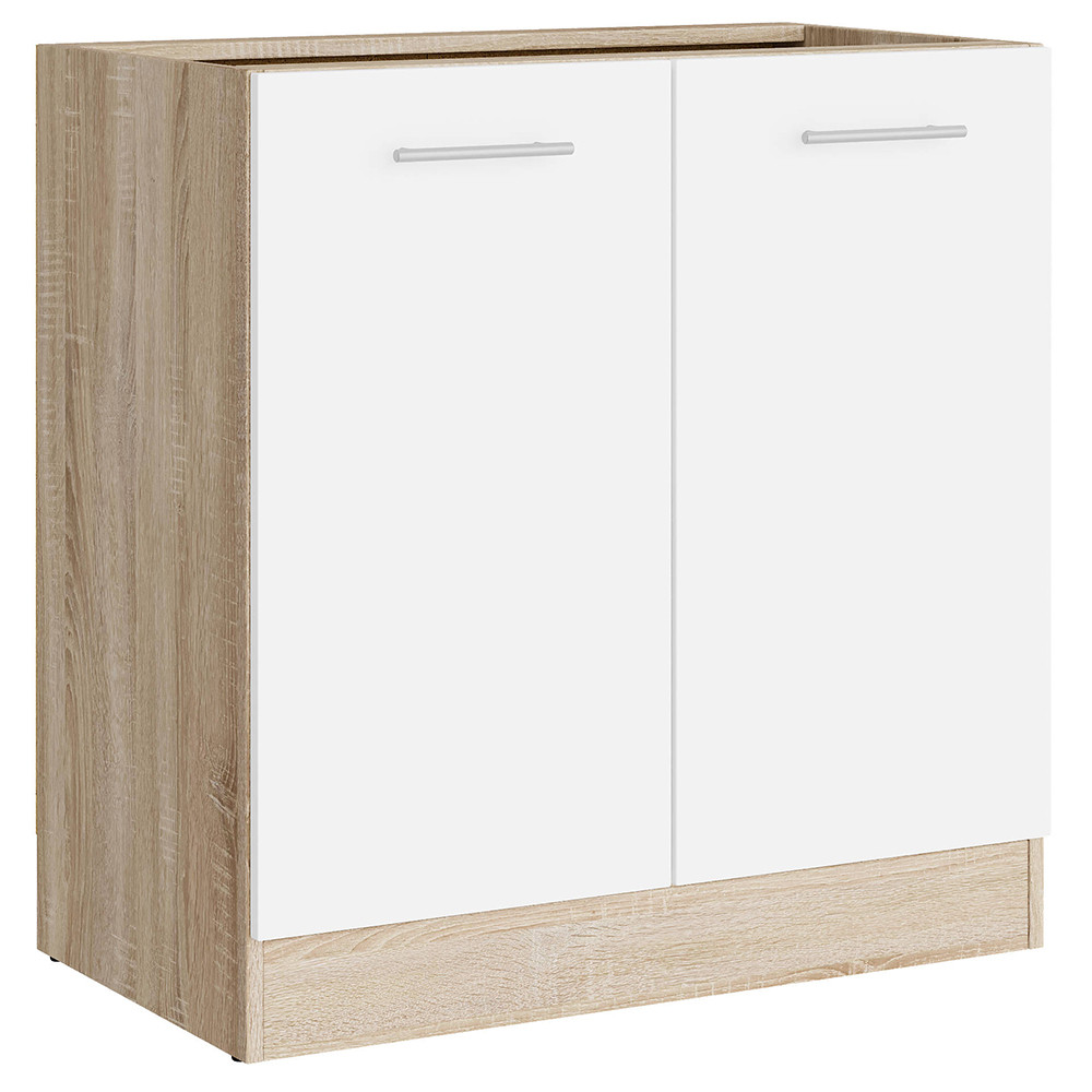 Кухонний модуль нижній Еверест Еко 800 дуб сонома/німфея альба (білий) (без стільниці) 80х46х82 см (DTM-071039), фото 1