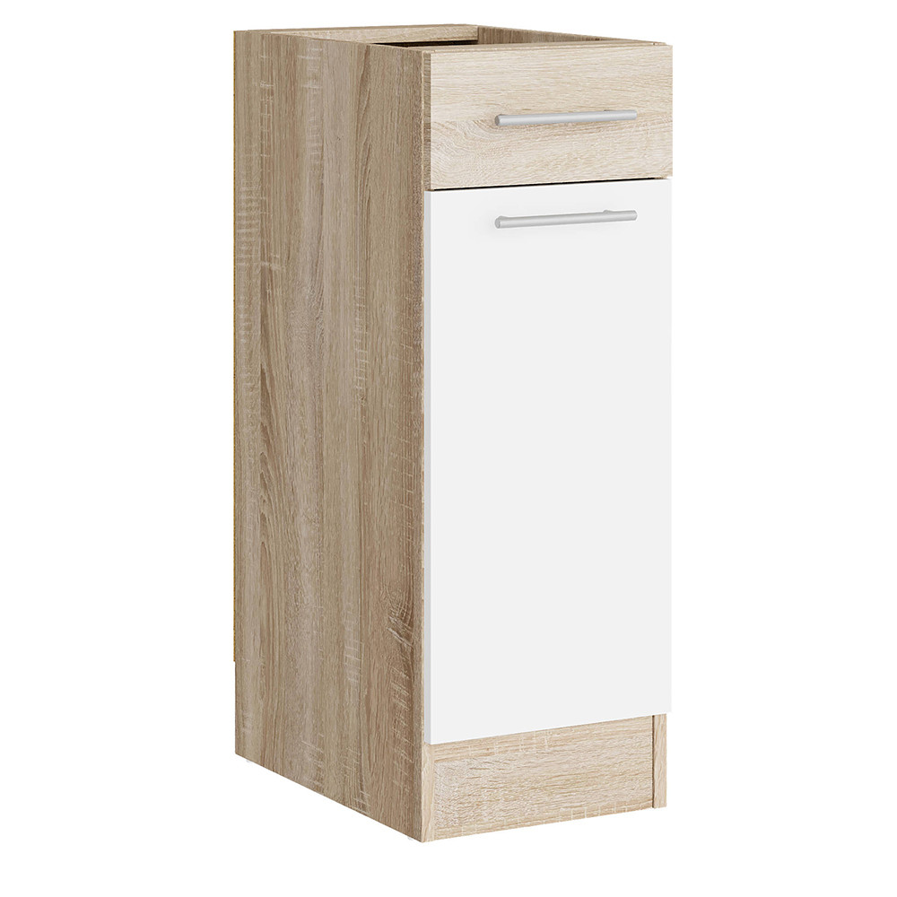 Кухонний модуль нижній з шухлядою Еверест Еко 300 дуб сонома/німфея альба (білий) (без стільниці) 30х46х82 см (DTM-071047), фото 1