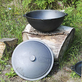 Казан татарський ЧУГУННИЙ на 15 літрів казанок з кришкою і дужкою для плову . Чавунний казанок