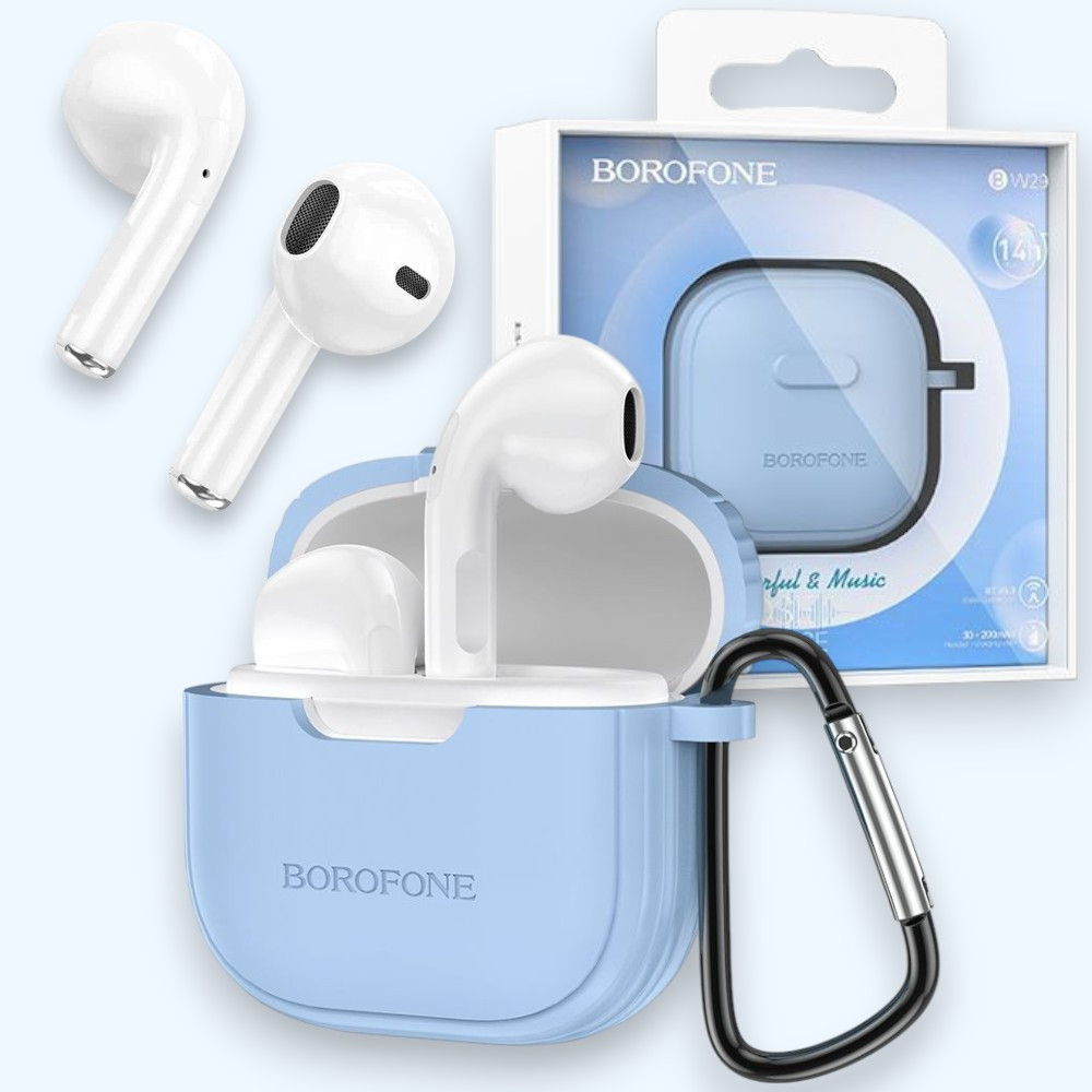 Бездротові навушники AirPods Borofone BW29 Taro Purple блютуз навушники для айфона гарнітура, синій
