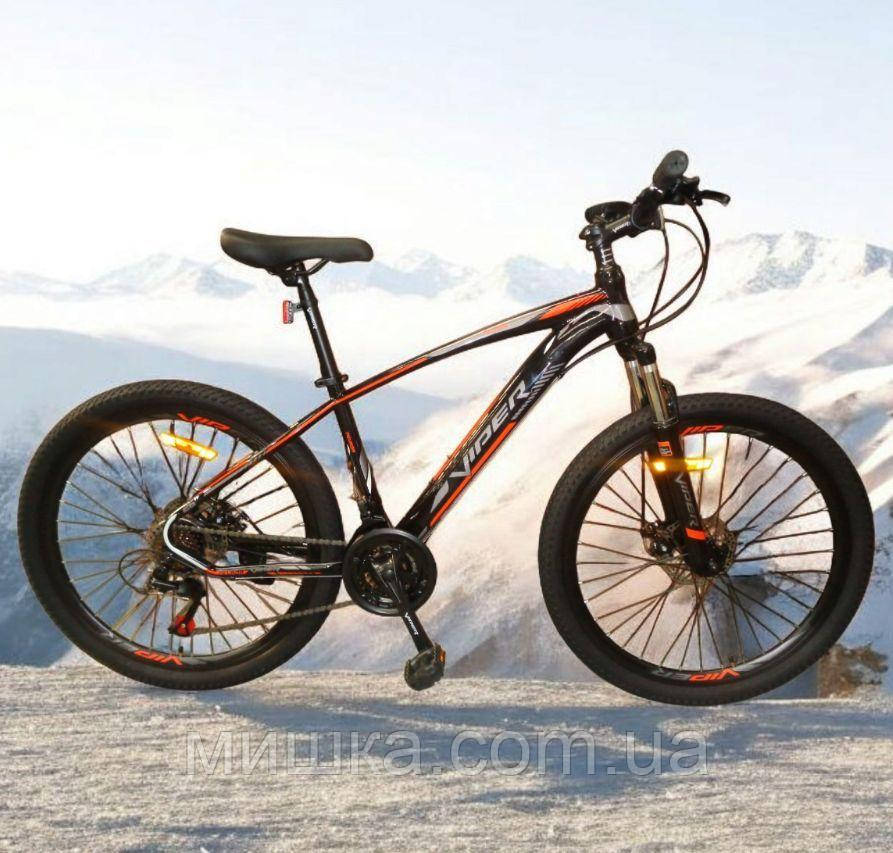 Велосипед гірський Viper Nevada" FRD 24" рама 12,5", дискові гальма, чорно-помаранчовий, фото 1