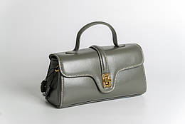 Шкіряна мала сумка жіноча, олива