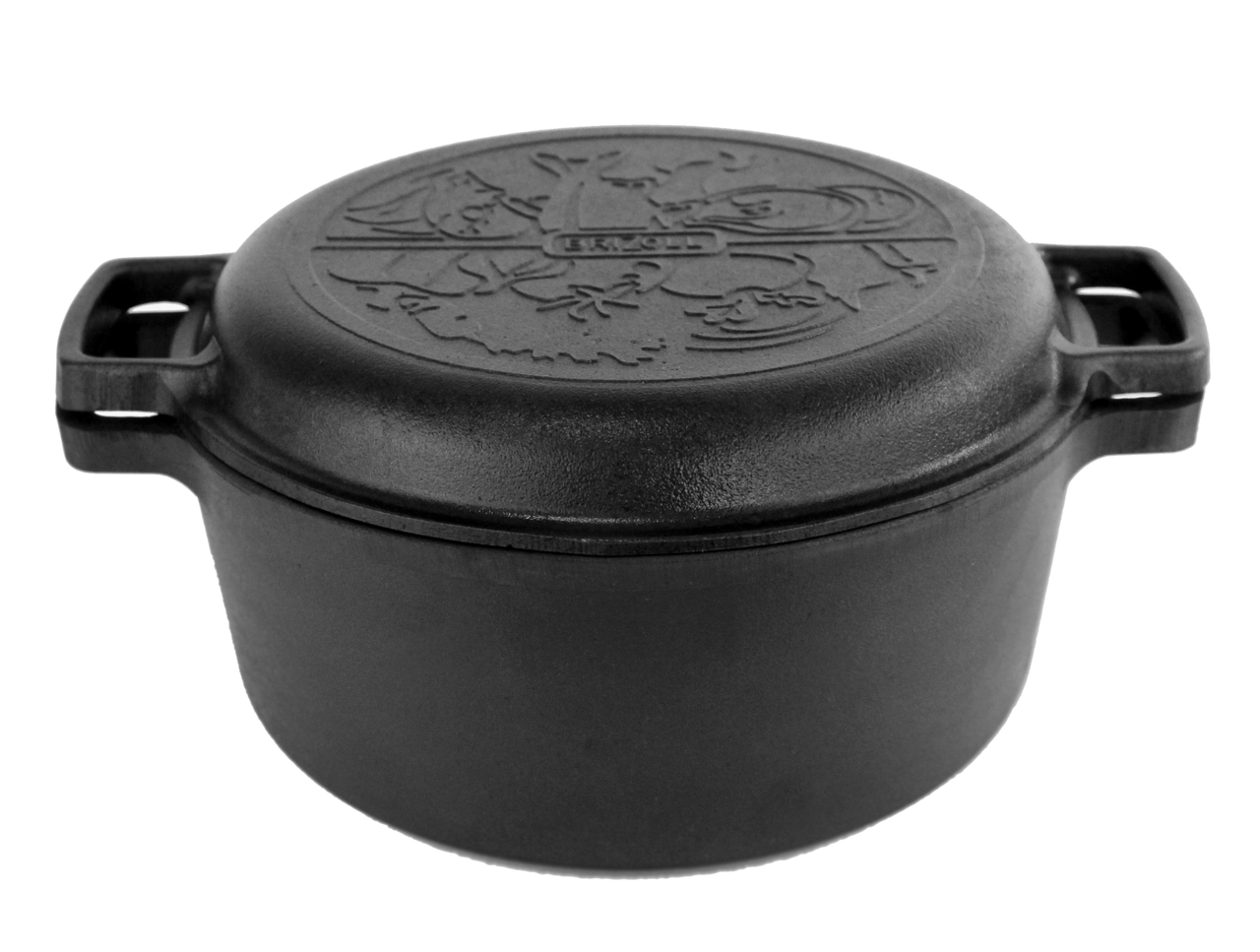 Каструля чавунна з кришкою-сковородою 4л