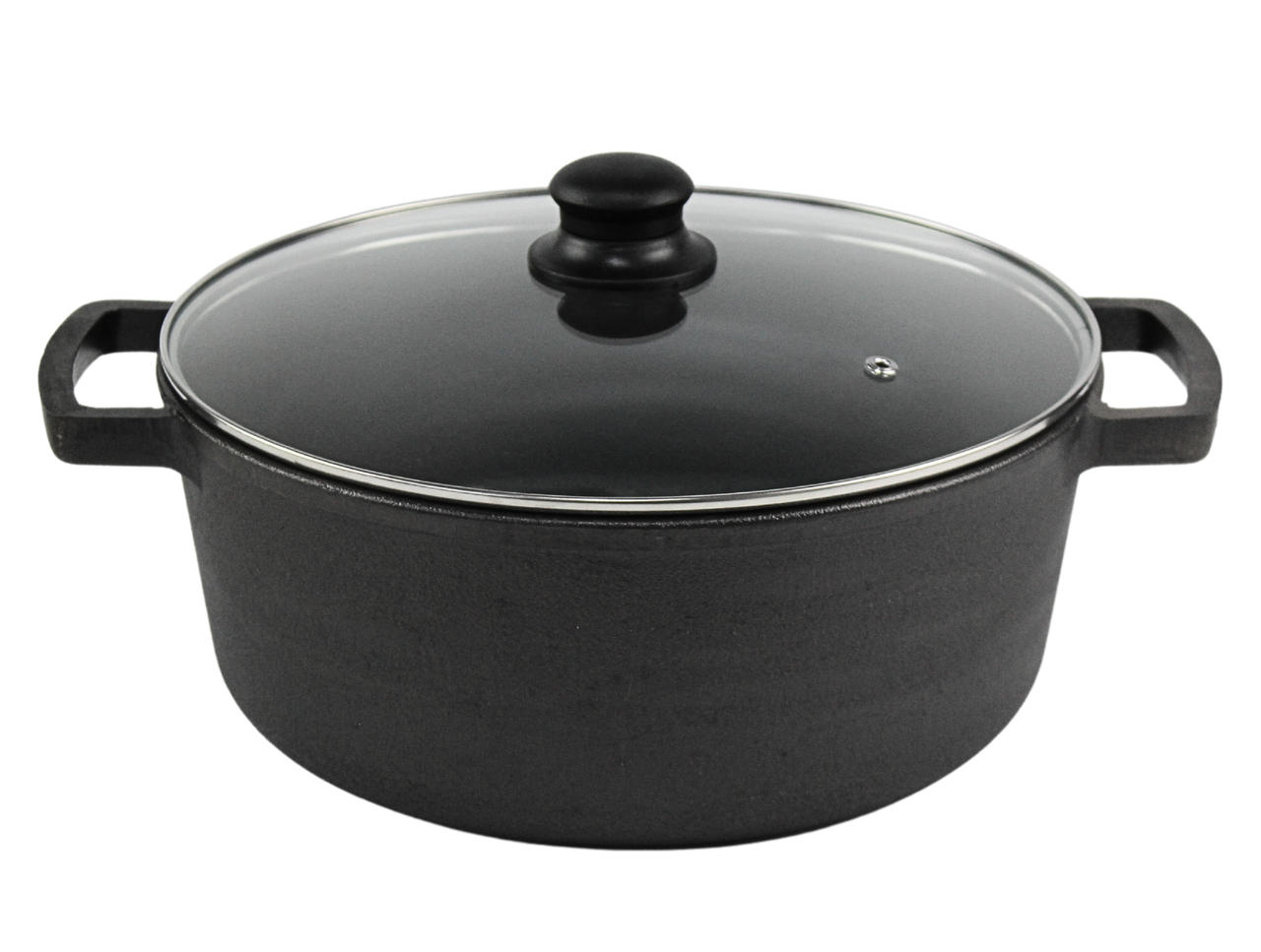 Кастрюля чавунна 4 л зі скляною кришкою